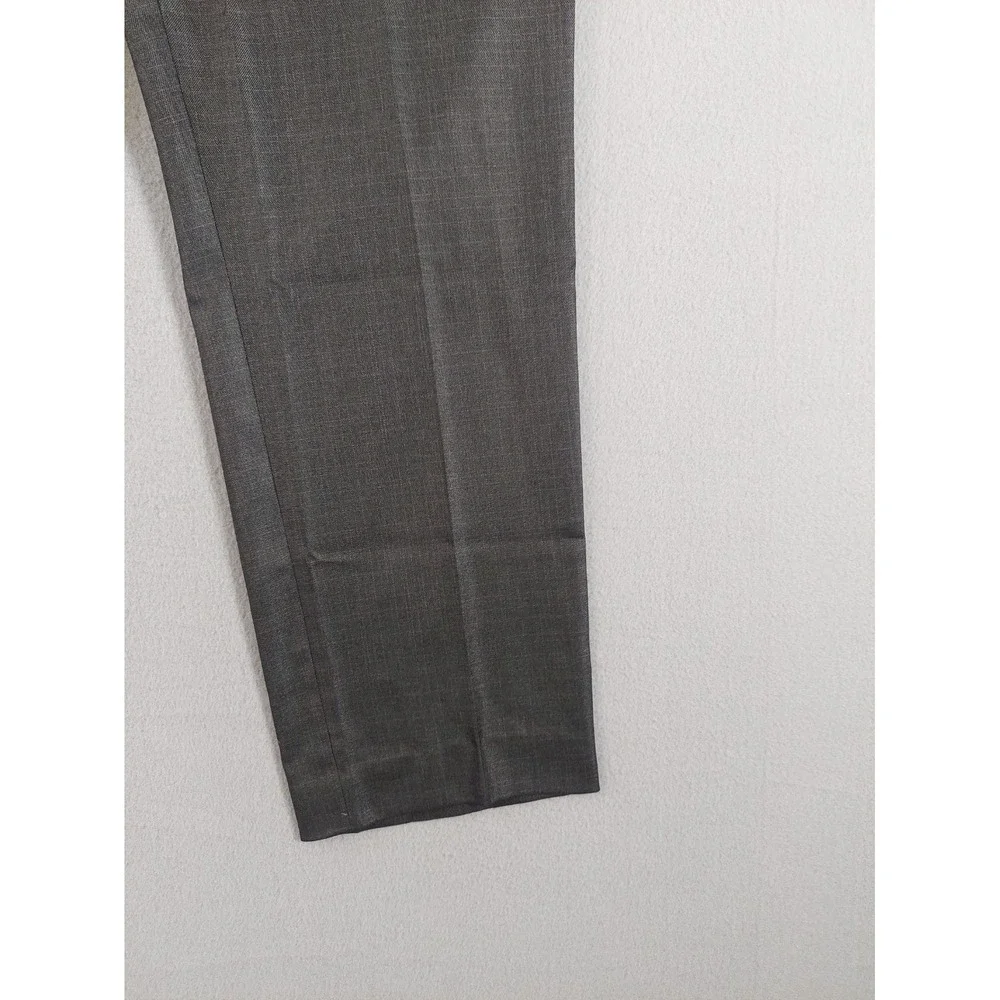 Kenneth Cole Men Dress Pant 40 Gray Houndstooth Flat Front Formal Business Work‎